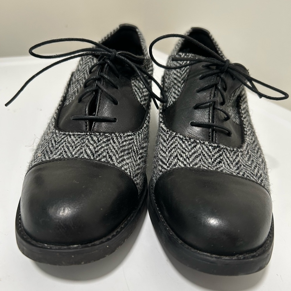 Timberland Harris Tweed Oxford Shoes Black Gray Size 10 - Picture 5 of 15